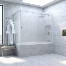 Душевая шторка на ванную стекло сатин Vegas-glass ZV+ZVF 170х70 10