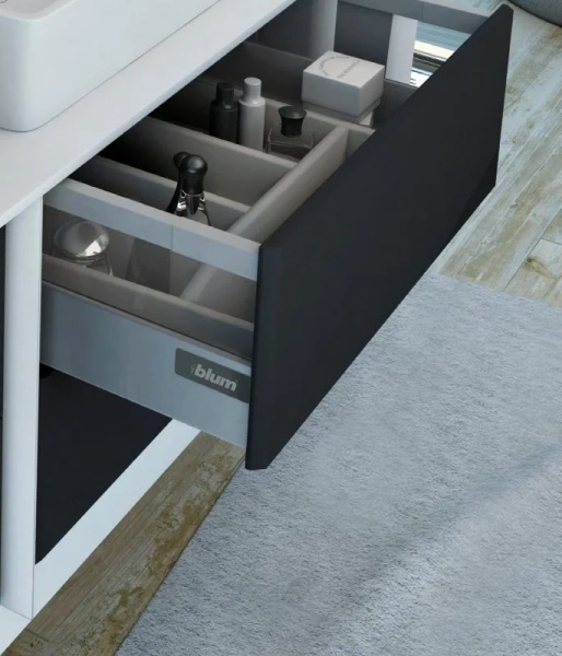 Тумба с раковиной подвесная Cezares Bellagio 176 см с выдвижными ящиками (детальная фотография), современная, hi-tech