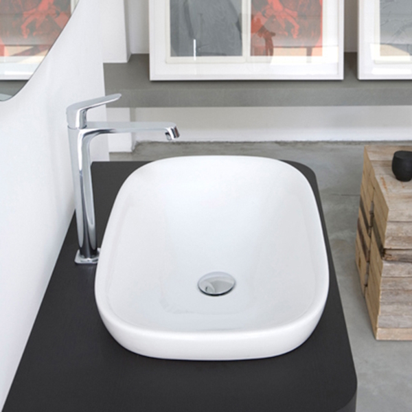 Раковина полувстраиваемая Globo Genesis GE051 GE042.BI (детальная фотография), современные, hi-tech