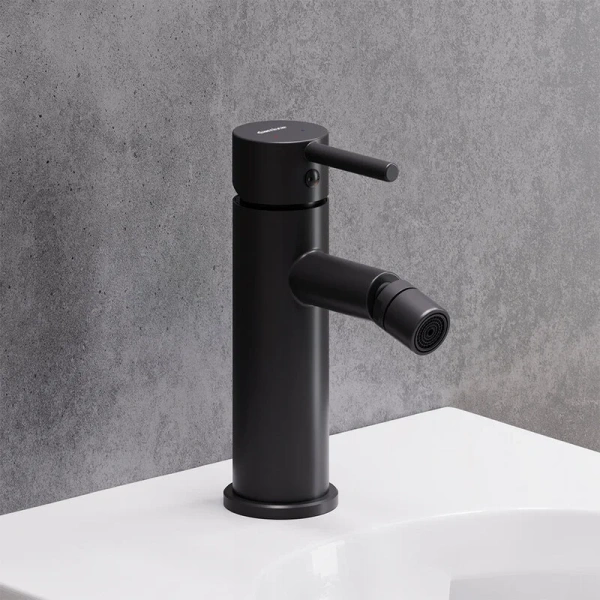 Смеситель для биде Damixa Scandinavian Pure черный 360240300 (детальная фотография), из латуни, недорогие, округлая форма, с донным клапаном