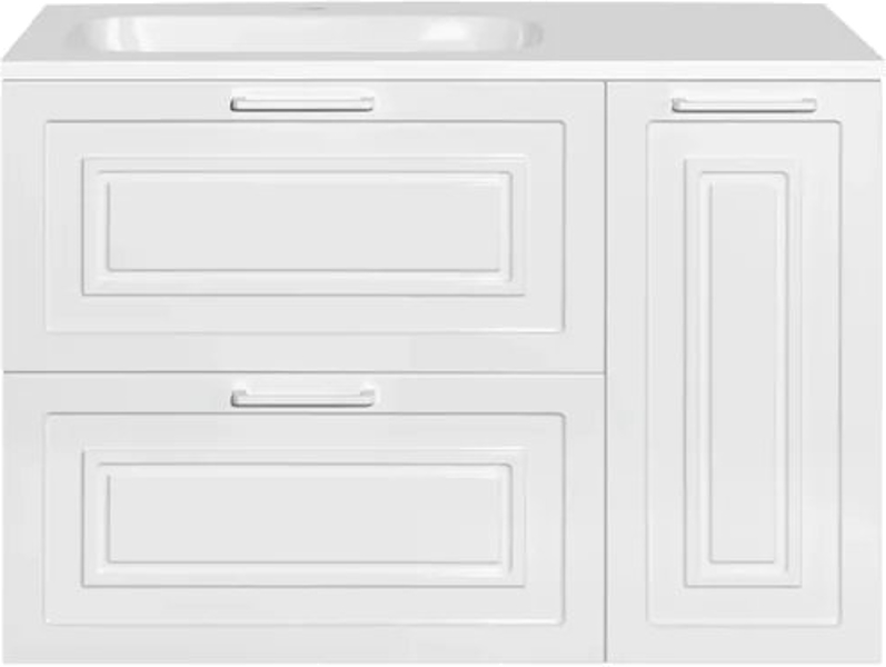 Тумба с раковиной Style Line Альба ЛС-00001005 90 см с бельевой корзиной (детальная фотография)