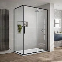 Душевой уголок Vincea Slim-U 120х90 см профиль черный