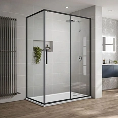 Душевой уголок Vincea Slim-U 120х90 см профиль черный