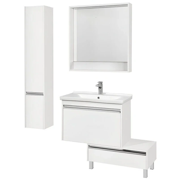 Тумба напольная Акватон Капри 80 см белый глянец 1A231103KP010 (детальная фотография), современные, hi-tech