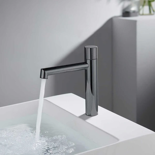 Смеситель для раковины Vincea Desire вороненая сталь VBF-1D3GM (детальная фотография), современные, hi-tech, декорированные