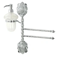 Полотенцедержатель с дозатором для мыла Migliore Cleopatra хром