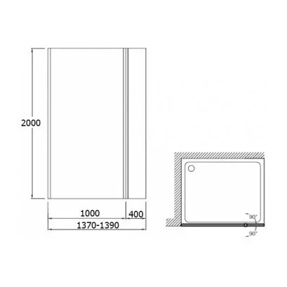 Душевая перегородка Jacob Delafon Contra 140 см профиль хром стекло матовое E22WD140-GA (детальная фотография), хром