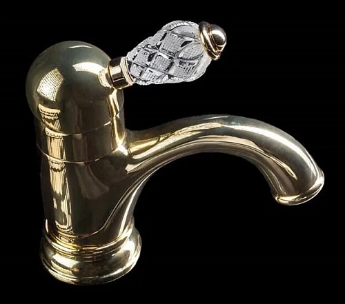 Смеситель для раковины Boheme Crystal золото - фото 3