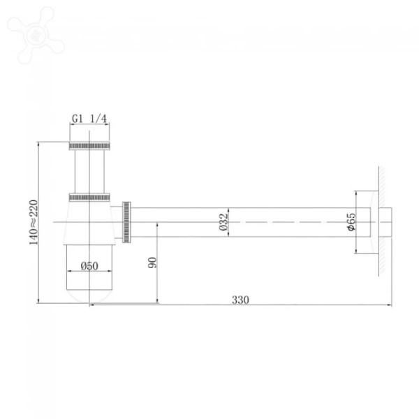 Сифон для раковины Abber Bequem золото матовое AF0032G (детальная фотография), золото
