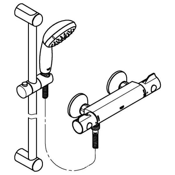 Душевой комплект Grohe Grohtherm 800 хром 34565001 (детальная фотография), хром