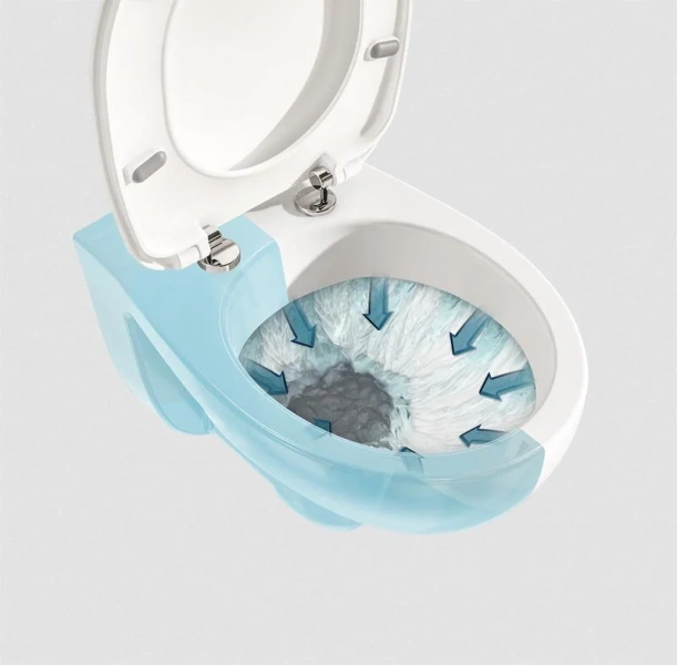 Подвесной унитаз VitrA Normus 6855B003-0101 (детальная фотография), с горизонтальным, прямым выпуском, с прямым выпуском