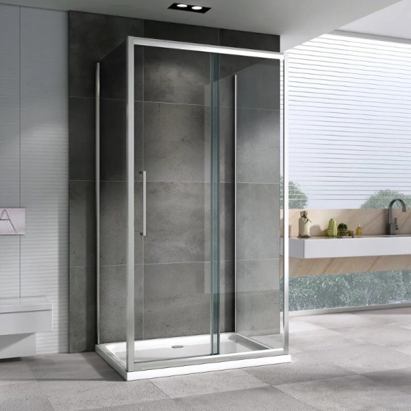 Душевой уголок Abber Schwarzer Diamant 160x60 см профиль хром, стекло прозрачное AG30160H-S60-S60 (детальная фотография), современные, hi-tech