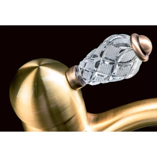 Смеситель для биде Boheme Crystal бронза 306-CRST (детальная фотография), классические, ретро, с элементами стекла, декорированные