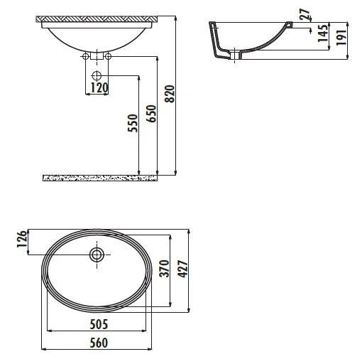 Раковина Creavit 56 см встраиваемая TP216-00CB00E-0000 (детальная фотография), современные, hi-tech