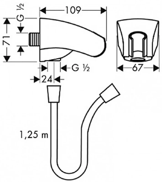 Шланговое подключение Hansgrohe Porter хром 27507000 (детальная фотография), в наличии