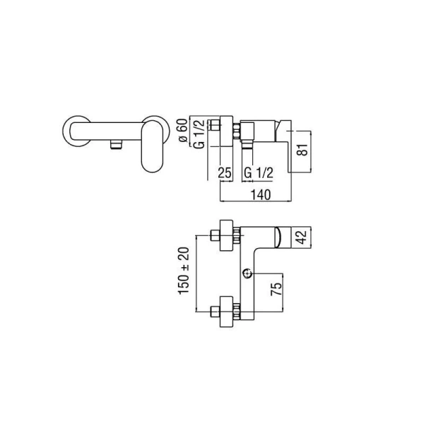 Смеситель для душа Nobili Up UP94130 однорычажный (детальная фотография), для душа