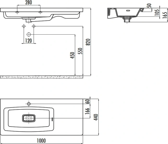 Раковина Creavit Memory 100 см белая MY100-00CB00E-0000 (детальная фотография), современные, hi-tech