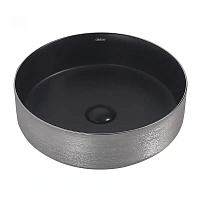 Раковина Abber Bequem 40 см черный матовый с серебром