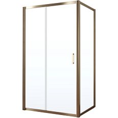 Душевой уголок профиль бронза стекло прозрачное Vegas-glass