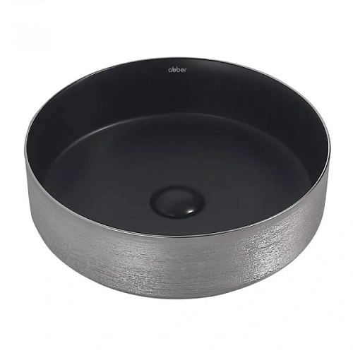 Раковина Abber Bequem 40 см черный матовый с серебром - фото 11