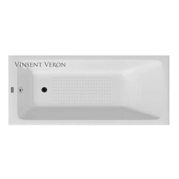 Чугунная ванна Vinsent Veron Kingston VKN1808050-AS, 180 x 80 см, с антискользящим покрытием, цвет белый (детальная фотография), современныe, hi-tech