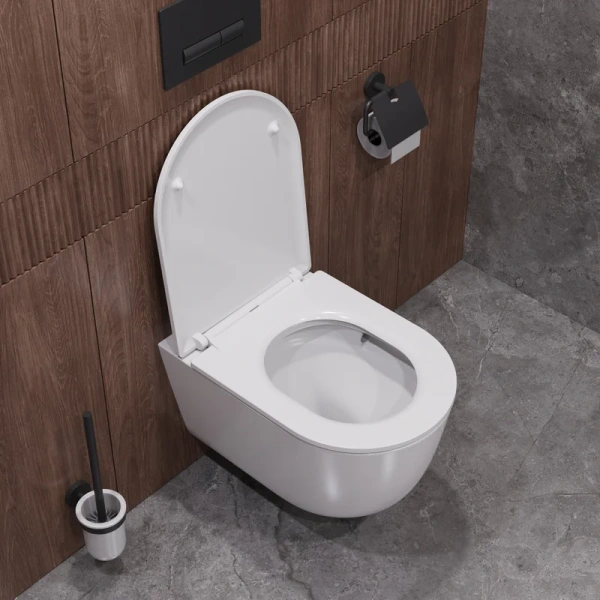 Унитаз подвесной Cezares Relax безободковый CZR-3806-53-TH-TOR/SC (детальная фотография), современные, hi-tech, круглые