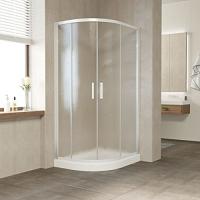 Душевой уголок профиль черный глянцевый стекло шиншилла Vegas-glass