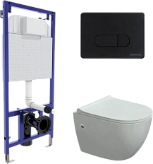 Унитаз с инсталляцией BERGES Okus с сиденьем микролифт