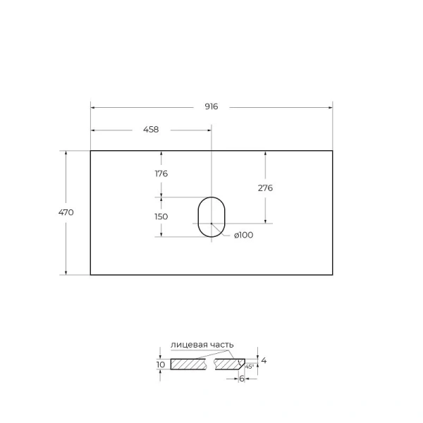 Столешница BelBagno 90 см marmo grigio lucido KEP-90-MGL-W0 (детальная фотография), в наличии