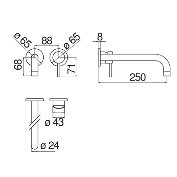 Смеситель для раковины Nobili Live LV00199/2 однорычажный (детальная фотография), для раковины