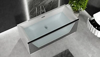 Ванна Aima Design Neo 170 x 75 см, 1 стекло принт бетон, отдельностоящая, белый, 01нео1775с1