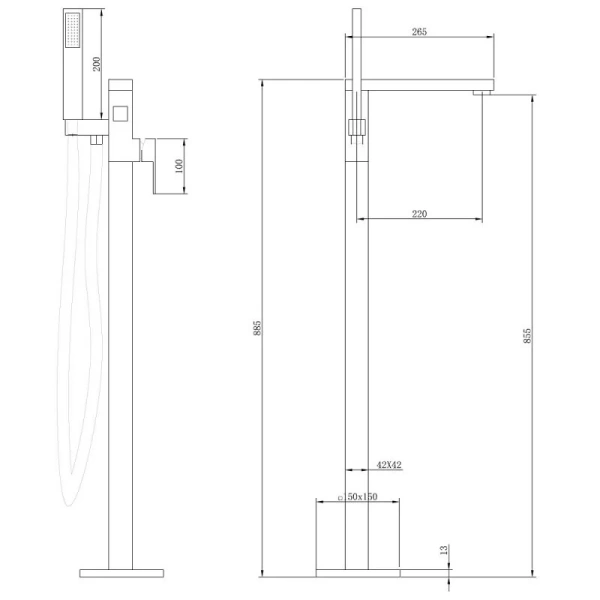 Смеситель для ванны Abber Daheim белый матовый AF8215W (детальная фотография), для ванны