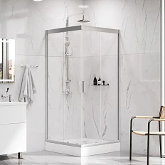 Душевой уголок Am.Pm Gem 90x90 см профиль хром матовый