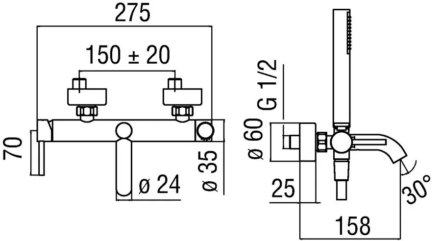 Смеситель для ванны Nobili Acquerelli хром AQ93110CR (детальная фотография), для ванны