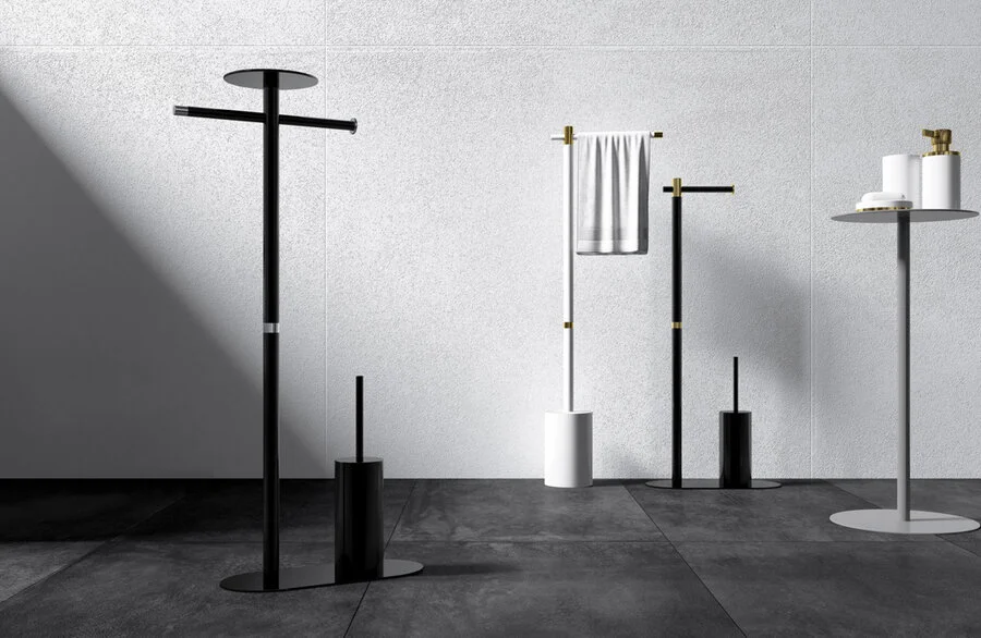 Стойка для ванной Boheme Venturo белая/хром 10953-W-CR (детальная фотография), белые, комбинированные