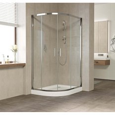 Душевой уголок профиль глянцевый хром стекло прозрачное Vegas-glass