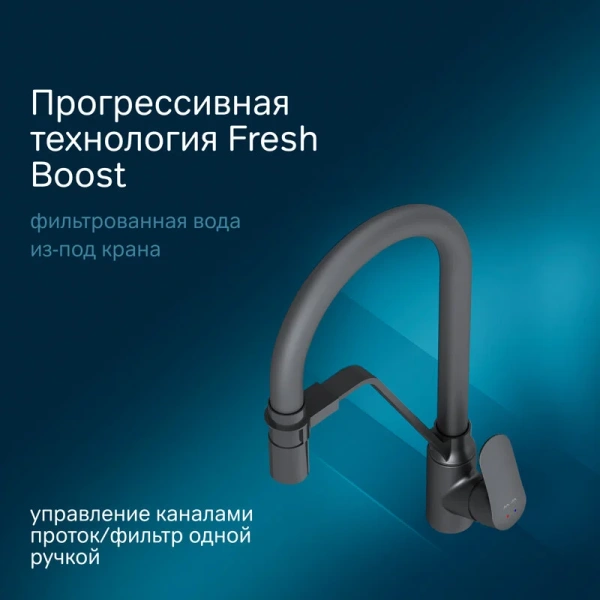 Смеситель для кухни AM.PM Like черный матовый F8007822 (детальная фотография), черные