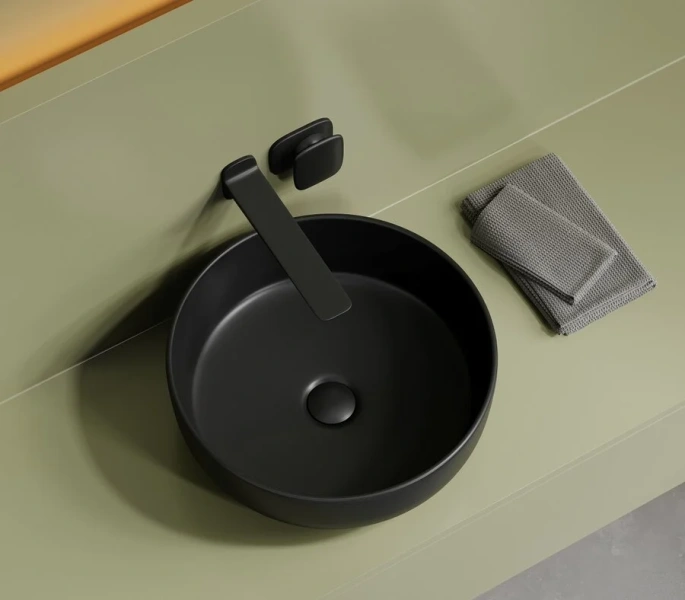 Раковина Ceramica Nova Taycan 37 см черная матовая CN12003MB (детальная фотография), черные