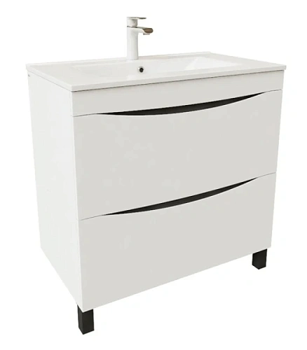 Тумба с раковиной напольная IDDIS Cloud 80 см белая - фото 1