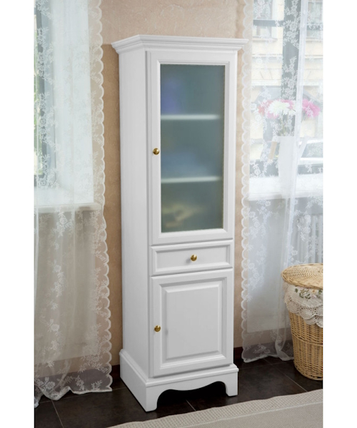 Пенал для ванной, петли справа, цвет белый матовый, фурнитура золото, La Beaute Michel CMI.Dx.LBO.O.OR (детальная фотография)