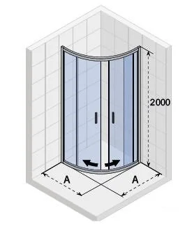 Душевой уголок Riho Hamar 2.0 R309 GR12200 80x80 см G007001120 (детальная фотография), четверть круга