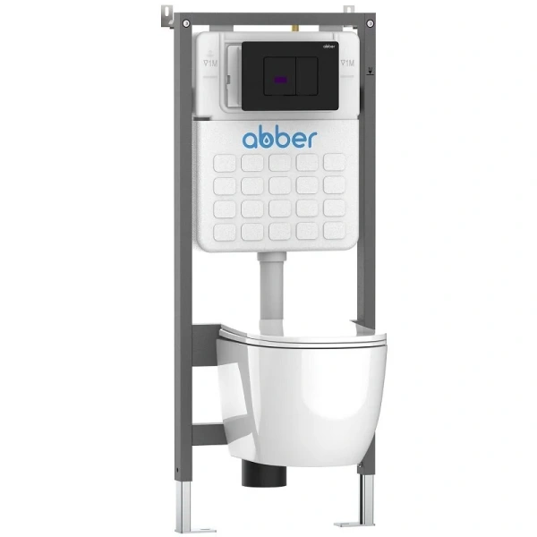 Клавиша смыва Abber черная матовая AC0122SMB (детальная фотография), металлические