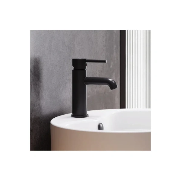 Смеситель для раковины Damixa Scandinavian Pure черный матовый 360210300 (детальная фотография), современные, hi-tech