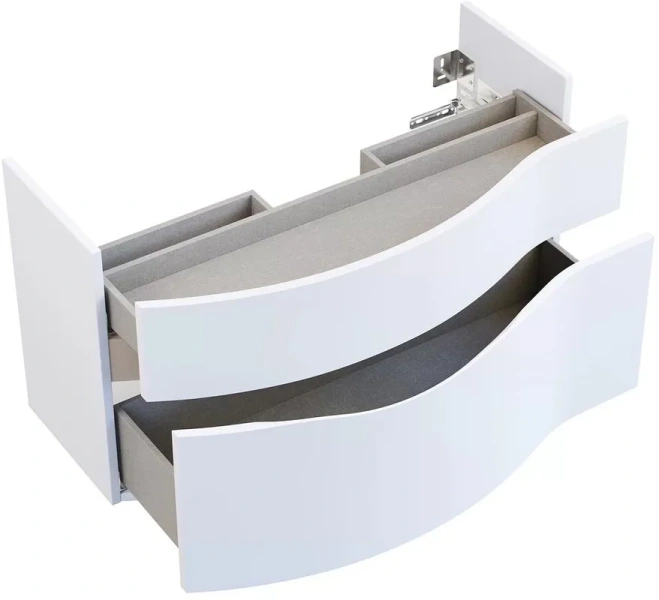 Тумба под раковину подвесная Kerama Marazzi Riva 100 cм левая RV.100Lh\WHT.M (детальная фотография), моноблок