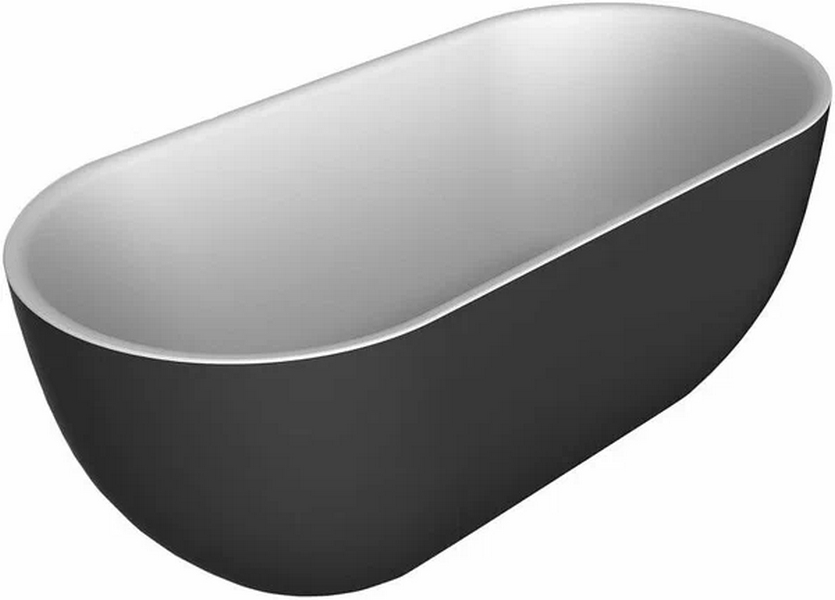 Ванна акриловая BelBagno 170х80 см белый глянец/чёрная матовая BB70-1700-800-W/NM (детальная фотография)