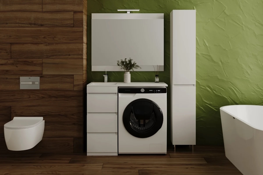 Тумба с раковиной напольная Style Line Даллас АА00-000069 100 см с тремя ящиками (детальная фотография), в наличии