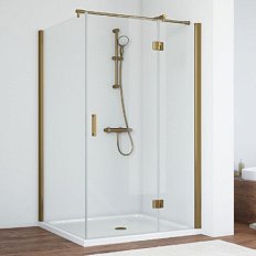Душевой уголок профиль бронза стекло прозрачное Vegas-glass