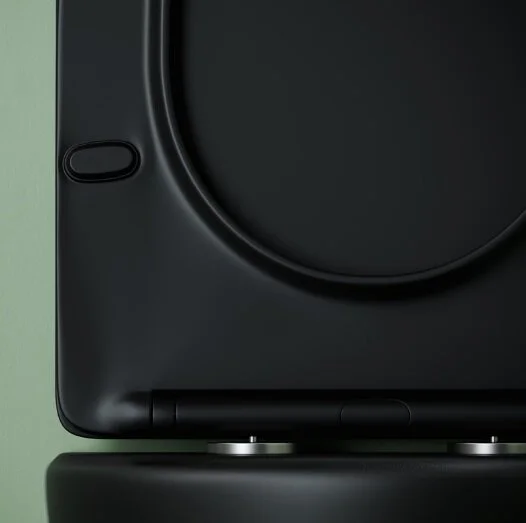 Унитаз подвесной Ceramica Nova Uno черный матовый CN11001TMB (детальная фотография), безободковые, сиденье с микролифтом , с антивсплеском