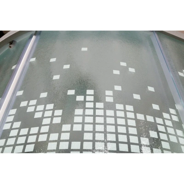 Душевая кабина Deto L 100x100 см с гидромассажем L910GM (детальная фотография), со стеклянными задними стенками