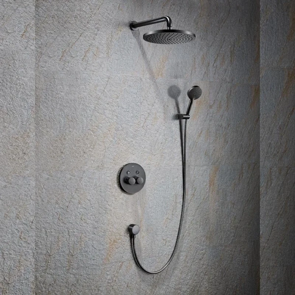 Душевой комплект Black&White Universe оружейная сталь 7566GM (детальная фотография)